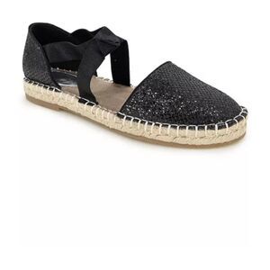 Kenneth Cole Reaction Luna black sparkle round toe espadrille flats. Size 8 NWT